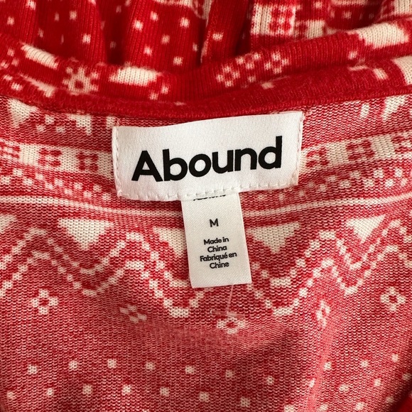 Abound Red Patterned Women's Pajama Set Size M - Picture 4 of 5